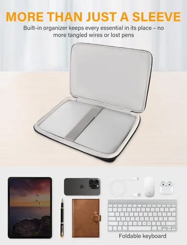 Miniatura 4 de DOMISO Funda protectora para laptop de 13 pulgadas, resistente al agua, a prueba de golpes, para MacBook Air 13, M4, M3, M2, MacBook Pro M2, M1