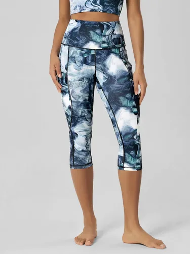 Miniatura 2 de ODODOS - Leggings capri de cintura alta para mujer con bolsillos, control de abdomen, no se transparentan, para entrenamiento atlético, running