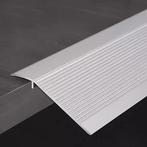 Miniatura 14 de MPOWRX Tira de transición de piso de metal a pisos de madera, tiras de unión antideslizantes para cubrir huecos de umbral, tira de borde de alfombra