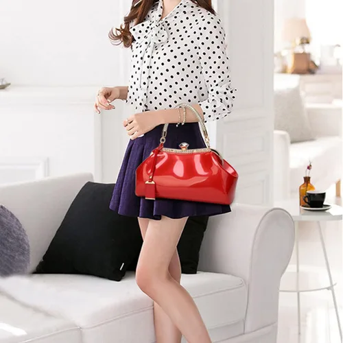 Miniatura 2 de YOUNXSL Bolso de mano de charol brillante para mujer, bolso de mano con asa superior, bolso de hombro de noche, bolso de boda, bolso retro