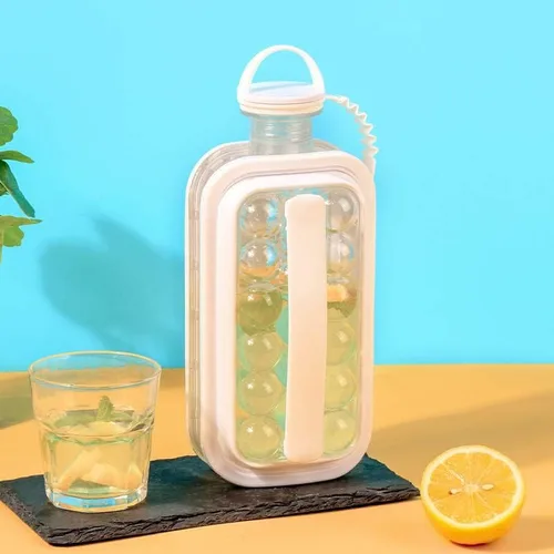 Miniatura 5 de Uncork & Uncap Bandeja para cubitos de hielo y botella de agua 2 en 1 Ball Maker (blanco)