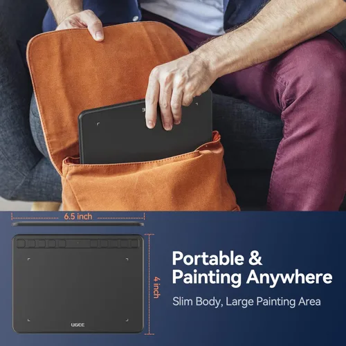 Miniatura 4 de UGEE S640 - Tableta de dibujo digital con 10 teclas de acceso rápido, tableta de 6.5 x 4 pulgadas con 8192 niveles de lápiz capacitivo sin batería
