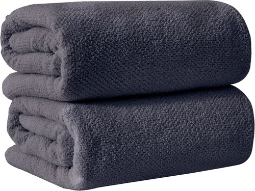 Miniatura 47 de Great Bay Home Toalla de baño blanca – Toalla de baño de gran tamaño 100% algodón de 68 x 35 pulgadas – Absorbente, de secado rápido, toalla de baño