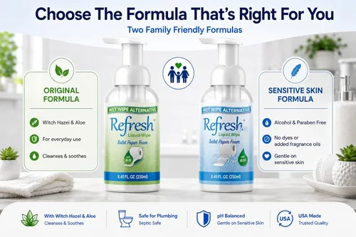 Miniatura 5 de Refresh Liquid Wipe: Espuma de papel higiénico Alternativa ecológica de toallitas húmedas desechables Limpia y calma con hamamelis y aloe