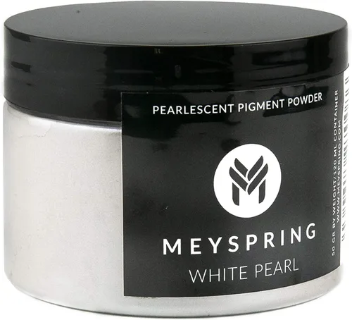 MEYSPRING Polvo de Mica Perla Blanca - 50g - Pigmento de Resina Blanca para Arte - Polvo de Mica para Resina Epoxy - Tinte de Resina UV