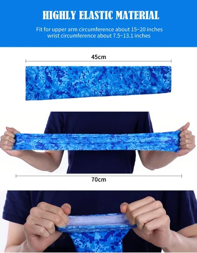 Miniatura 3 de Boao 10 pares de mangas de protección solar UV para brazos, refrescantes, antideslizantes, para tatuajes, con agujeros para el pulgar, para hombres