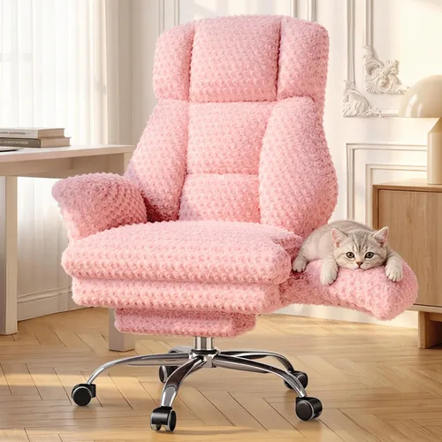 Miniatura 11 de Silla de oficina grande y alta, silla ergonómica ejecutiva para juegos de computadora con reposapiés, reposabrazos abatibles para mascotas y espacio
