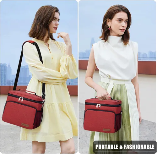 Miniatura 6 de TuErcao Bolsa térmica aislada 6/24 latas plegable a prueba de fugas con lados blandos para el auto, hielera portátil plegable pequeña para playa