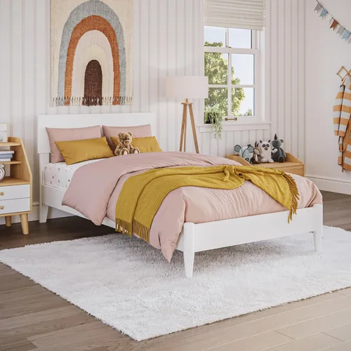 Miniatura 25 de AFI, Aria - Cama de plataforma moderna de perfil bajo de madera maciza, tamaño individual, color caramelo claro