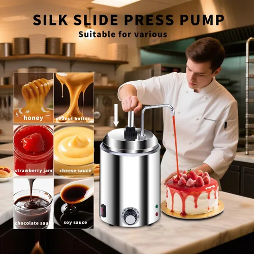 Miniatura 4 de SNICE Dispensador eléctrico de queso nacho calentador de chocolate 304 bomba de acero inoxidable 3.0 cuartos de galón UL/ETL, dispensador de dulce