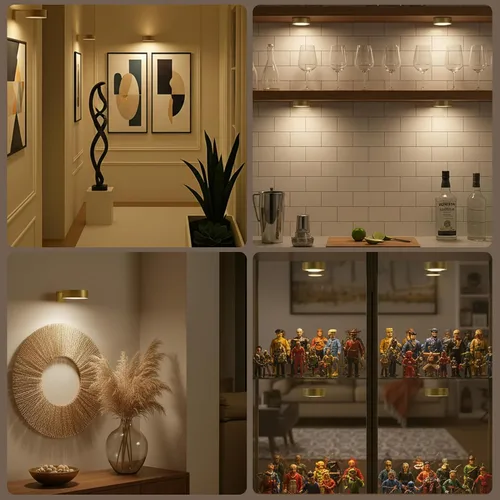 Miniatura 9 de Paquete de 3 luces para cuadros de pared, luz LED para pintura operada por batería recargable con control remoto regulable y temporizador, 3 modos