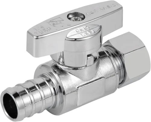 Miniatura 2 de Válvula de Parada Recta Pex de 1/2", Válvula de Cierre para Lavabo e Inodoro, Paquete de 2 Válvulas de Parada Recta Giratorias 3/8" DE Compresión X