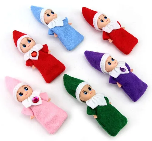 Miniatura 2 de WULEEUPER - Muñeca pequeña de elfo, diseño de elfos de Navidad. Regalos de decoración de Navidad Niño azul