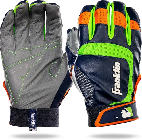 Franklin Sports MLB - Guantes de bateo Shok-Sorb X para béisbol y sóftbol - Guantes de bateo acolchados sin picazón para adultos y jóvenes - Varias