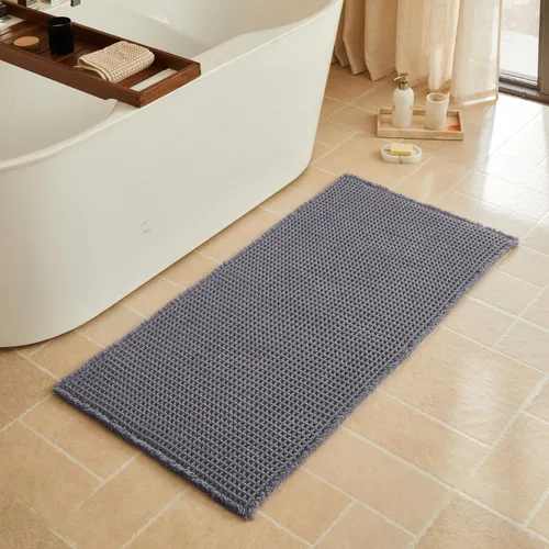 Miniatura 100 de Triohero Tapete de baño con diseño de gofre, tapete de baño pequeño y bohemio, antideslizante, lavable, ultra suave, súper absorbente, de secado