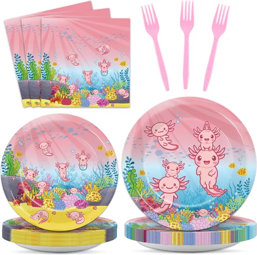 Miniatura 10 de 96 piezas de decoraciones de cumpleaños de On Cloud 9 para niñas, suministros de platos y servilletas de fiesta On Cloud 9, juego de vajilla