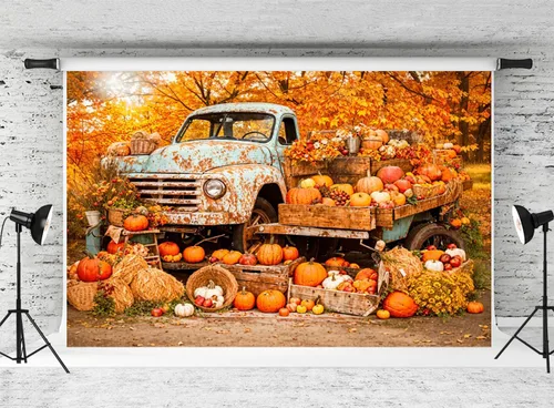 Miniatura 34 de Kate Fondo de fotografía para el día de Acción de Gracias, otoño, calabaza, decoración del hogar, fondo para niños, fiesta, estudio (7 x 5 pies)