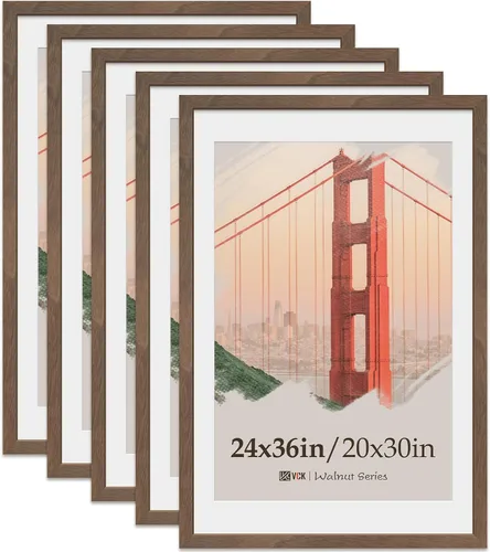 Miniatura 13 de VCK Paquete de 2 portarretratos de 5 x 7, color negro, de madera de alta gama con vidrio templado, para fotos de 4 x 6 con paspartú o 5 x 7 sin