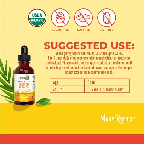 Miniatura 3 de MaryRuth Organics Aceite de Semillas de Calabaza Prensado en Frío Suministro de 2 Meses Gotas Líquidas de Semillas de Calabaza Orgánicas USDA