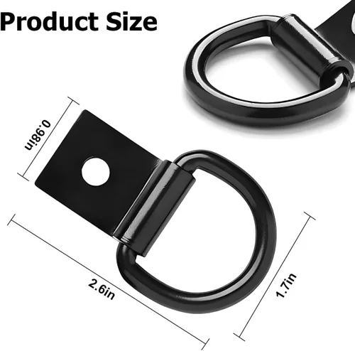 Miniatura 2 de Anclajes de amarre de anillo en D para automóvil, 6 ganchos de soporte de anillo en D resistentes para vehículos con tornillos, anillo de amarre