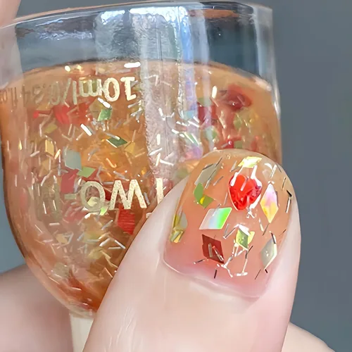 Miniatura 11 de Esmalte de uñas a base de agua Aurora verde brillante, esmalte de uñas con efecto cromado iridiscente, esmalte de uñas no tóxico para mujeres