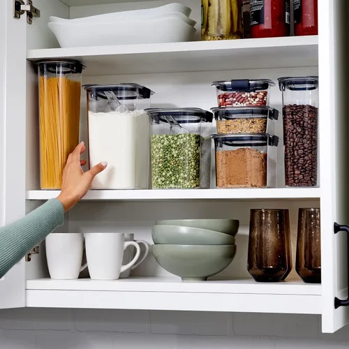 Miniatura 11 de Rubbermaid Brilliance - Recipientes de almacenamiento de alimentos sin BPA con tapas herméticas para cocina y despensa, incluye 3 recipientes