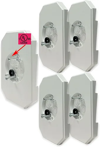 iMBAPrice 8141DBL-5 Bloque de montaje lateral, paquete de 5, bloque de montaje de luz de vinilo blanco con caja eléctrica incorporada para doble