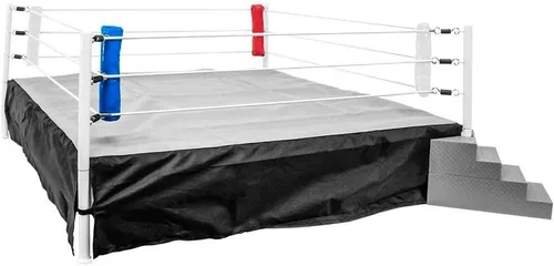 Miniatura 2 de Juego de 4 almohadillas de esquina de anillo de lucha para figuras de acción de lucha: rojo, blanco y azul