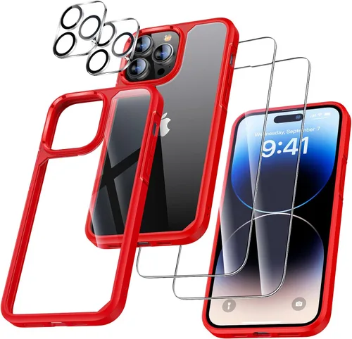 Miniatura 19 de UniqueMe [Diseño 5 en 1 para iPhone 13 Mini ase, paquete de 2 protectores de pantalla de vidrio templado + 2 protectores de lente de cámara