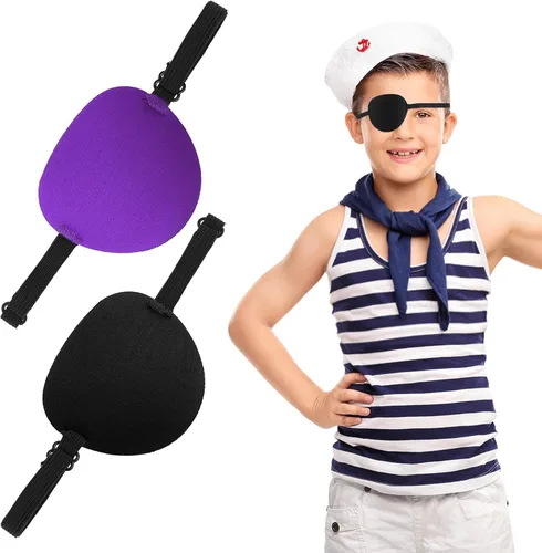 Miniatura 3 de Sibba Parches ajustables para adultos, niños y niños, 2 unidades, parche médico ajustable, parche de ojo pirata ajustable para ojos izquierdo