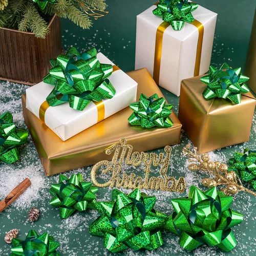 Miniatura 4 de WRAPAHOLIC Surtido de lazos de regalo verdes (24 lazos) para cumpleaños, boda, Navidad, baby shower, despedidas de soltera Verde - 24 piezas