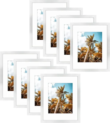 Miniatura 85 de Frametory, Marco de fotos de 11 x 14 pulgadas con paspartú para fotos de 8 x 10 pulgadas, moldeado ancho de vidrio de alta definición, accesorios
