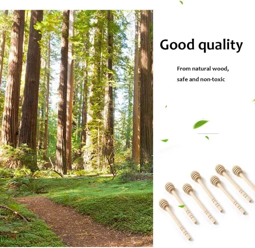Miniatura 7 de Paquete de 12 mini palitos de madera para miel de 6 pulgadas con servidor envuelto individualmente para dispensar miel, rociar miel y recuerdos