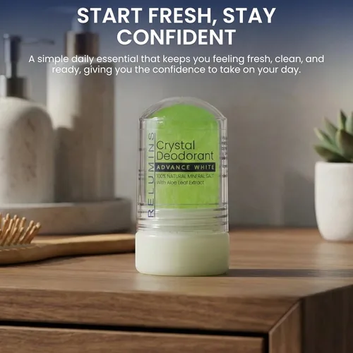Miniatura 7 de Relumins Desodorante de cristal de aloe vera, sal mineral totalmente natural, no mancha, no irritante, sin aluminio, desodorante hidratante