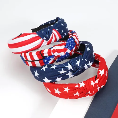 Miniatura 5 de Diademas con la bandera estadounidense para mujeres y niñas, Día de la Independencia, 4 de julio, diademas patrióticas de Estados Unidos