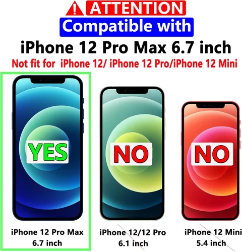 Miniatura 2 de Funda para iPhone 12 Pro Max, con protector de pantalla, [probada contra caídas de grado militar], resistente, resistente, a prueba de golpes