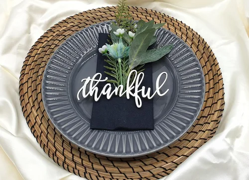 Miniatura 6 de Tarjetas de lugar agradecido, tarjetas de lugar de Navidad personalizadas, ajuste de lugar de cena personalizado, decoración de mesa de otoño