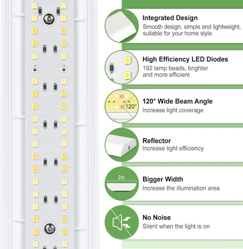 Miniatura 4 de FOXGARDEN Tira de luz de cultivo para plantas de interior, lámpara brillante de 192 LED de espectro completo con temporizador de encendido/apagado