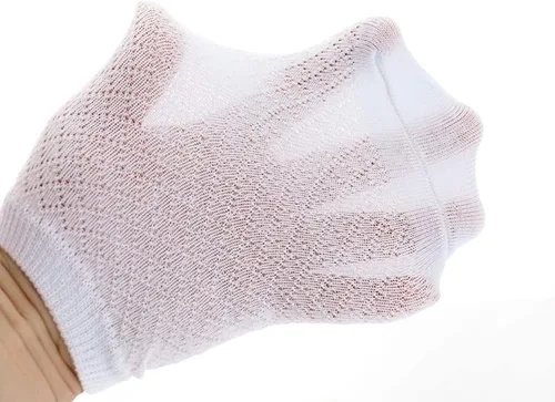 Miniatura 2 de Looching Paquete de 5 calcetines delgados de malla para bebés, niñas y niños, de algodón, color blanco, calcetines de tobillo invisibles 1-8T