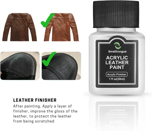 Miniatura 4 de Smalltongue Kit de pintura acrílica de cuero de 14 colores originales para zapatos, tenis, sofás, bolsos, asiento de automóvil, juego de tintes