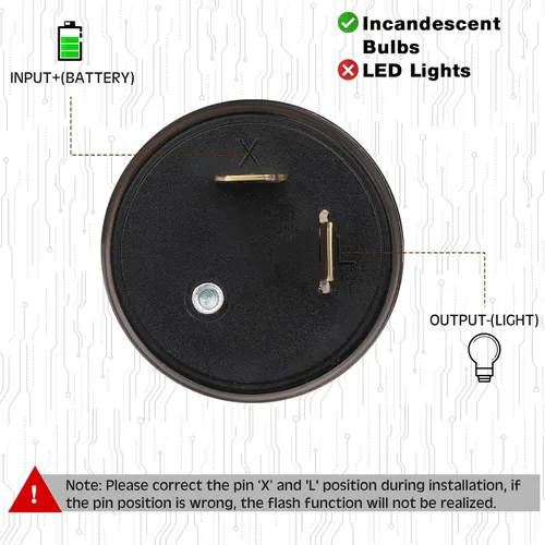 Miniatura 4 de Reginary 4 unids 12V 2 Pin Electrónico LED Flasher Relé LED Luz de señal de giro de dos clavijas redonda resistente 20 amperios Compatible Automóvil