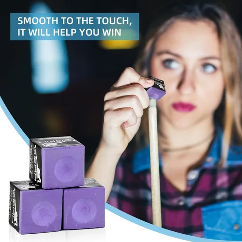 Miniatura 3 de HMQQ Pool Cue Chalk – 12 Pack Billiard Chalk, Low Dust & Anti-Slip Cue Chalk for Smooth, Accurate Shots – 6 Colors Available for Pool Lovers, Home