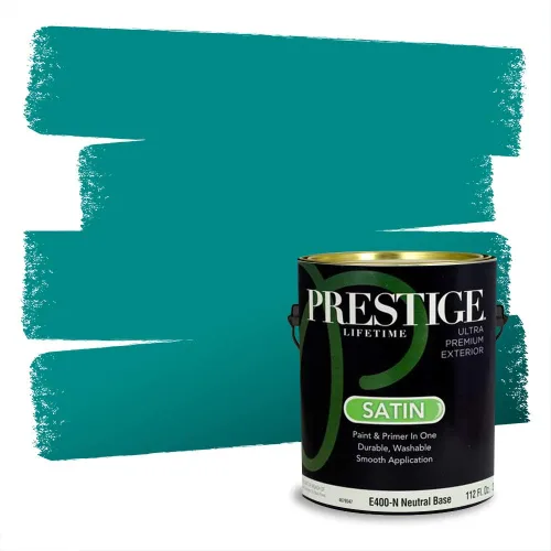 Miniatura 1154 de Pintura Exterior + imprimación PRESTIGE, todo-en-uno, 1 galón, acabado mate, color comparable al Valspar* Royal Gray* VS151-Gris real