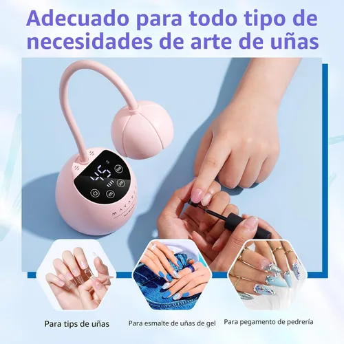 Miniatura 2 de Makartt Lámpara de uñas LED UV: Lámpara de uñas portátil inalámbrica de 50 mW/cm² para gel X y uñas a presión, secador de uñas USB recargable