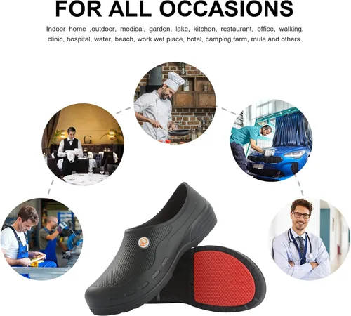Miniatura 6 de Zapatos de chef unisex resistentes al aceite al agua zapatos de trabajo antideslizantes cómodos zapatos de enfermería para chefs enfermeras