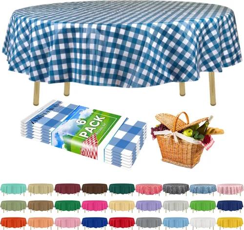 Miniatura 67 de Zimpleware - Mantel redondo de plástico para fiestas de 213 cm (84 pulgadas) de diámetro (paquete de 1, 6 y 12 unidades)