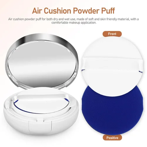 Miniatura 6 de Beaupretty Caja de polvo recargable con hojaldre paquete de 2 contenedores portátiles de polvo sueltos para almacenamiento compacto de maquillaje