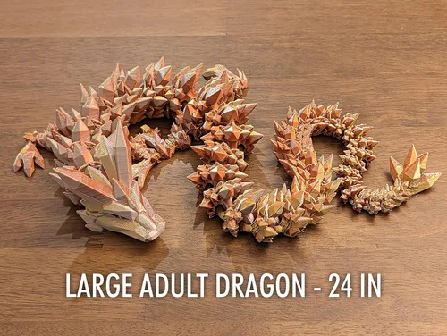 Miniatura 5 de Dragón de cristal articulado mediano de 12 pulgadas, figura de dragón de plástico impresa en 3D multicolor, colores nacarados del arco iris