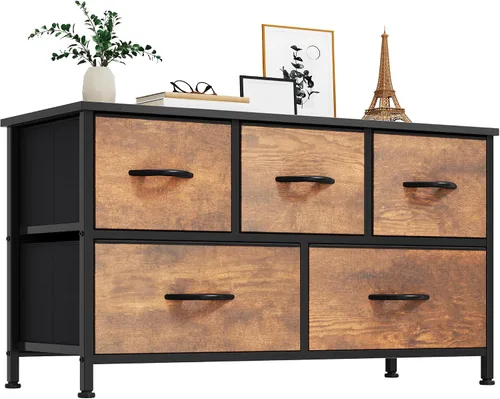 Miniatura 13 de YITAHOME Cómoda con 4 cajones – Torre de almacenamiento de tela, unidad organizadora para dormitorio, sala de estar, pasillo, armarios – Estructura