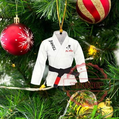 Miniatura 2 de Adorno personalizado de Jiu Jitsu, decoración de árbol de Navidad de artes marciales, regalo de recuerdo navideño BJJ para niños, adolescentes, On63